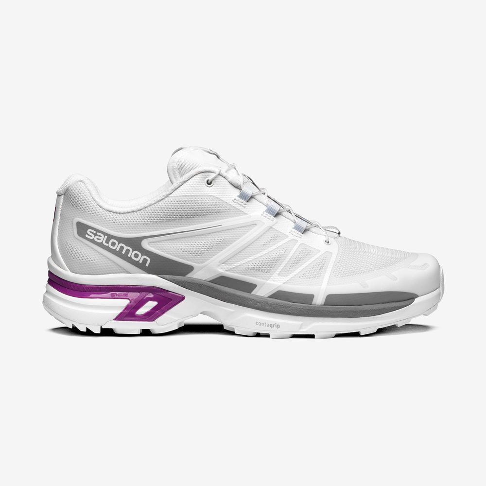 Salomon Israel XT-WINGS 2 - Mens Sneakers - White / Purple (ZJMG-57031)